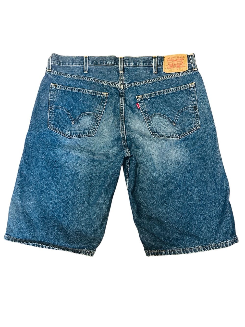 Levi's Vintage 529 Short Men's Blue Denim Jorts 100% Cotton Low Rise Size 38 Y2K - Picture 2 of 7